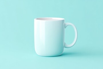 Obraz premium minimalistic empty mockup features ceramic mug on plain monochromatic background with ample copy space