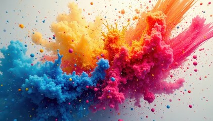 Fototapeta premium Vibrant color explosion; dynamic brushstrokes , colorful, art, splash
