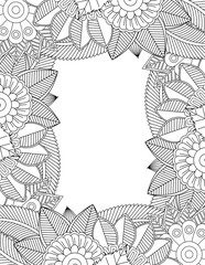  Flowers Borders Coloring Book  Cover Pages