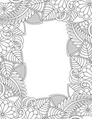  Flowers Borders Coloring Book  Cover Pages