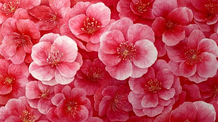 Close-up of Delicate Pink Blossoms in Full Bloom