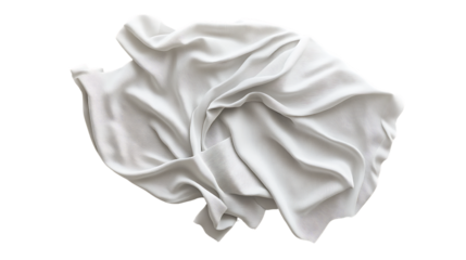 White fabric draped elegantly, soft texture display.