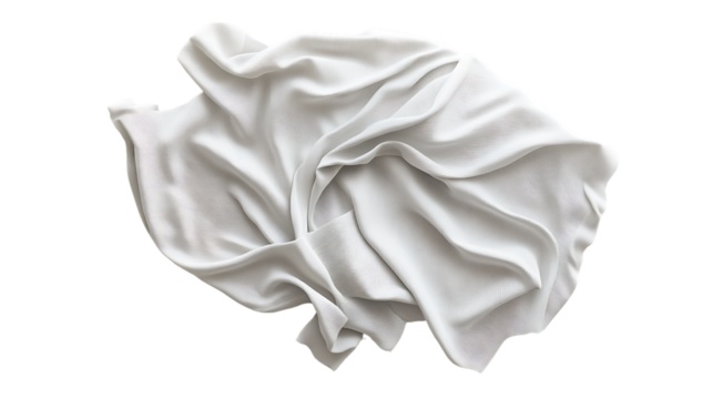 White fabric draped elegantly, soft texture display.
