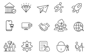 Set of digital marketing line icons. Management, seo, target, ad, analytics etc.
