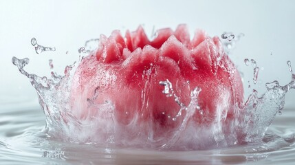 Fototapeta premium Pink sphere, water splash