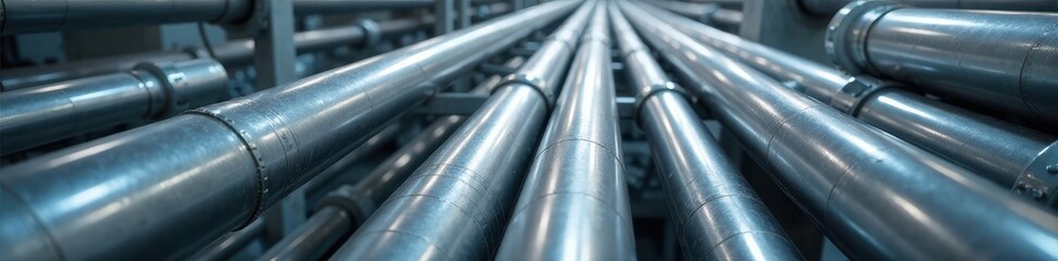 Gleaming stainless steel pipes, seamless & shiny Industrial tubing ideal for construction , industrial material, hardware