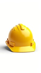 Fototapeta premium Yellow Hard Hat Safety Helmet for Construction Workers on a White Background