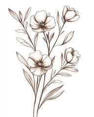Delicate floral arrangement in shades of taupe