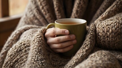 a person holding a cup of herbal tea