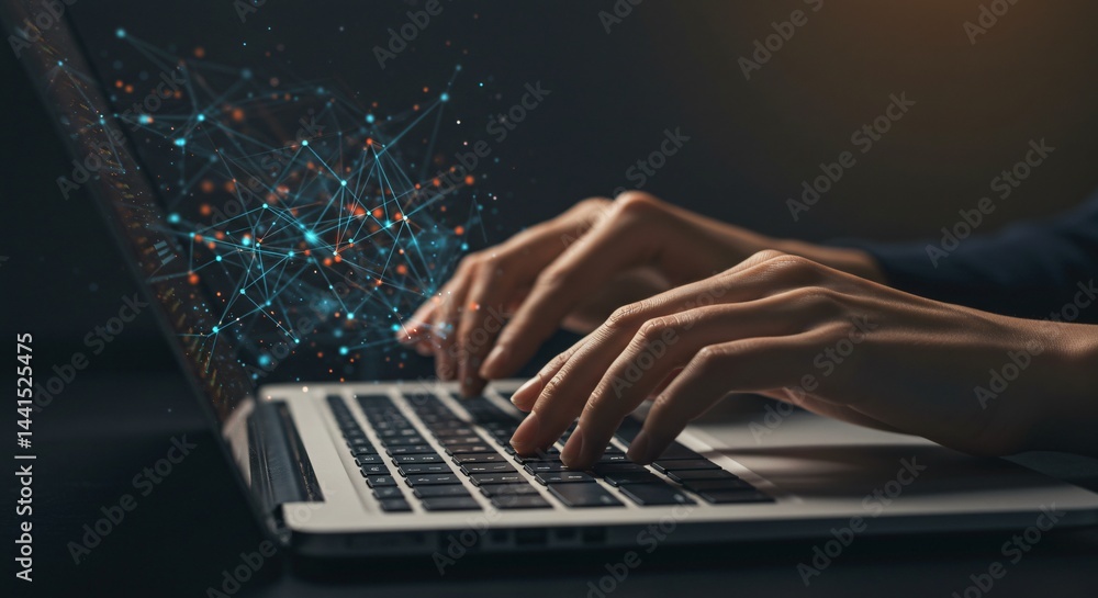 Poster connecting the dots data analysis and digital transformation