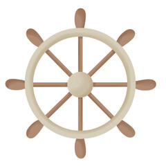 Nautical Ship Wheel Illustration 