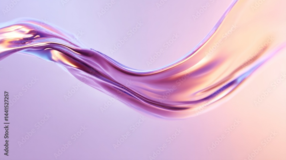Poster smooth flowing liquid form in vibrant 3d its surface gleaming under soft studio lights suspended in 