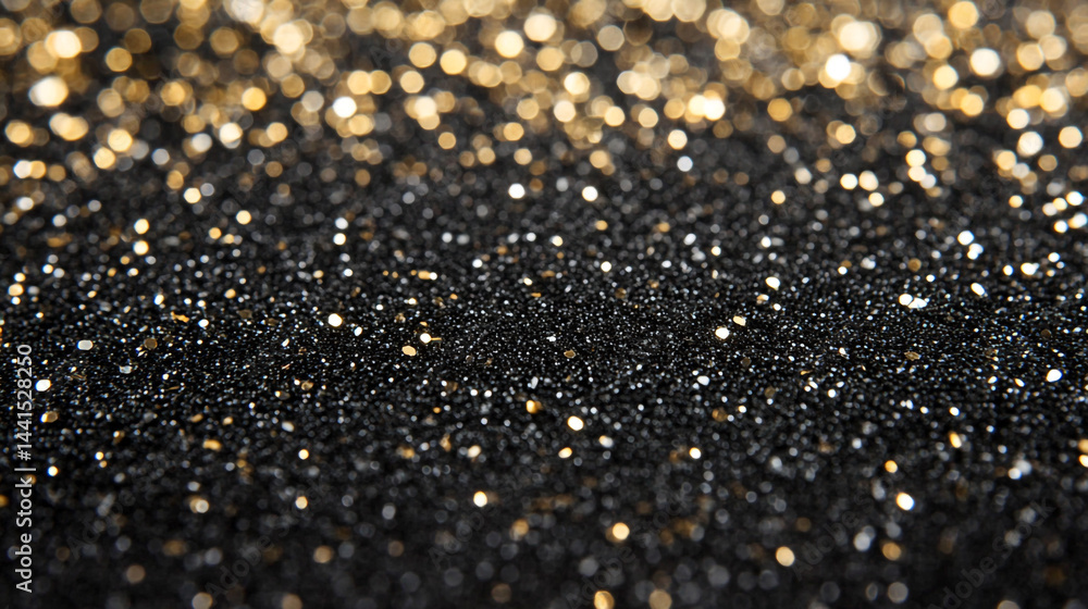 Poster glowing lights creating a beautiful abstract background, golden color bokeh lights background blurre