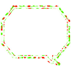 ステンドグラス風吹き出し　三角形模様　角のある八角形