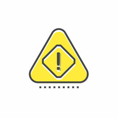 Colored icon template. Caution sign icon. Colored vector design.
