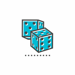 Colored icon template. Dice icon. Colored vector design.