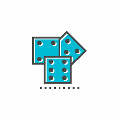Colored icon template. Dice icon. Colored vector design.