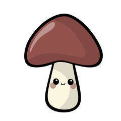 cute brown mushroom vector. funny cartoon mushroom