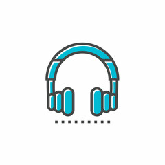 Colored icon template. Headphone icon. Colored vector design.