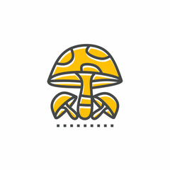 Colored icon template. Mushroom icon. Colored vector design.