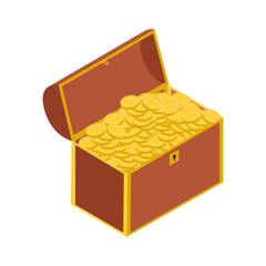 Opened Treasure Chest Isometric