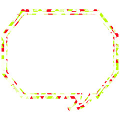 ステンドグラス風吹き出し　三角形模様　角のある八角形