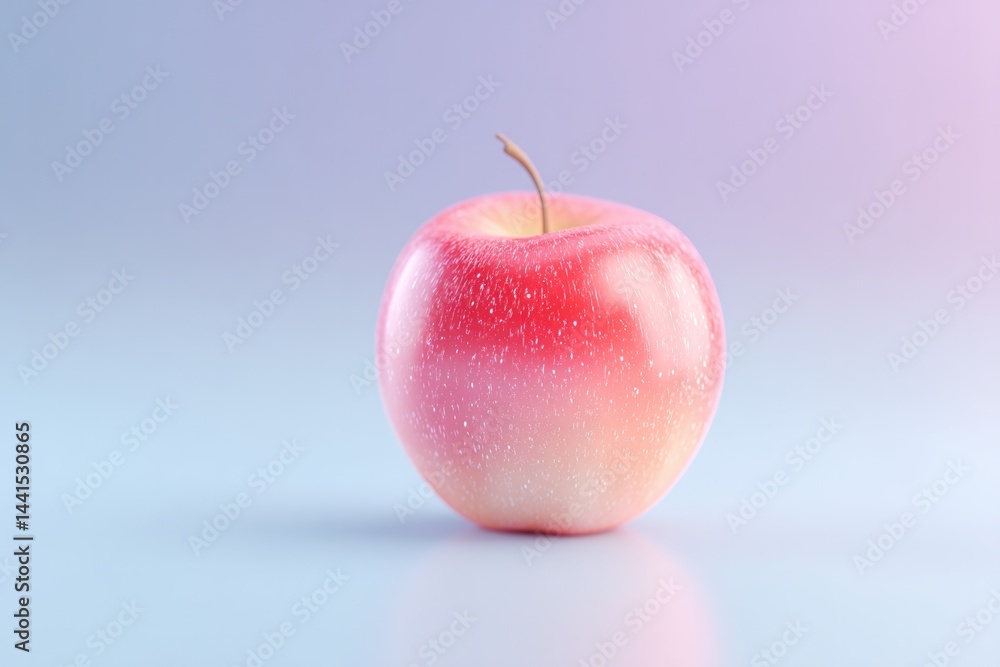 Poster vibrant 3d rendering of single pristine symbolizing non-gmo products in minimalist composition