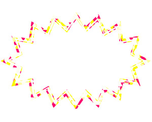 ステンドグラス風吹き出し　三角形模様　細長いギザギザした形