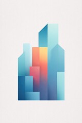 Fototapeta premium abstract geometric design in soft pastel tones with financial iconography subtly incorporated surrounded by ample white