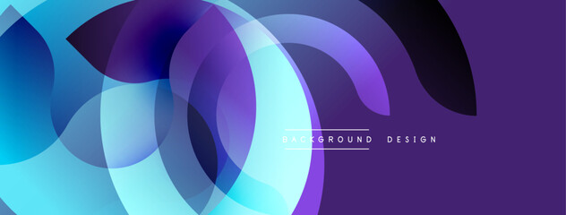 Abstract fluid shapes overlap, creating vibrant blue, purple gradients. Modern design element for backgrounds, presentations.