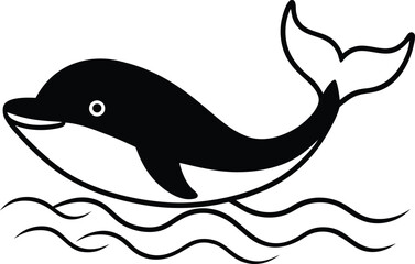 Obraz premium vector illustration of a dolphin
