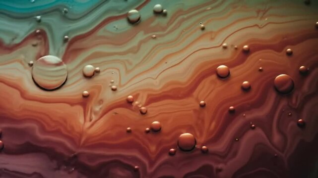Mesmerizing Fluid Art: Abstract Color Swirls & Bubbles
