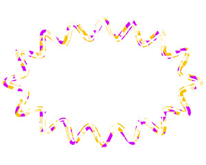 ステンドグラス風吹き出し　三角形模様　細長い丸みのあるギザギザした形