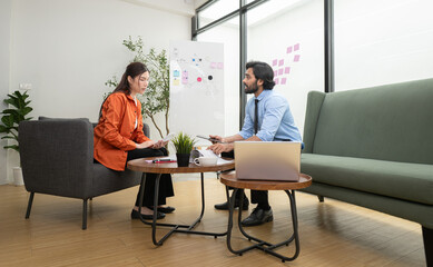 Two young entrepreneurs are on a mission to generate ideas and establish a business project