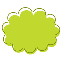 Empty green speech bubble. Cartoon clouds text box. Comic chat message balloon pack for poster, label, tag, banner, badge, sticker. Pop art doodle frame or border bundle. Vector illustration