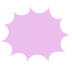 Empty purple speech bubble. Cartoon starburst text box. Comic chat message balloon pack for poster, label, tag, banner, badge, sticker. Pop art doodle frame or border bundle. Vector illustration