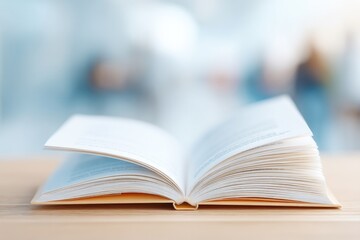 open book with highlighted lines on wooden desk in sunlit room symbolizing self-education