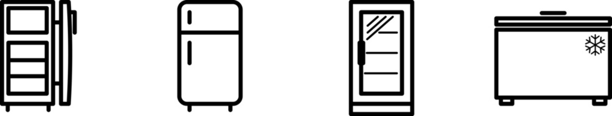Refrigerator icon set in line style