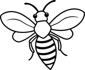 vector illustration of cartoon bee
