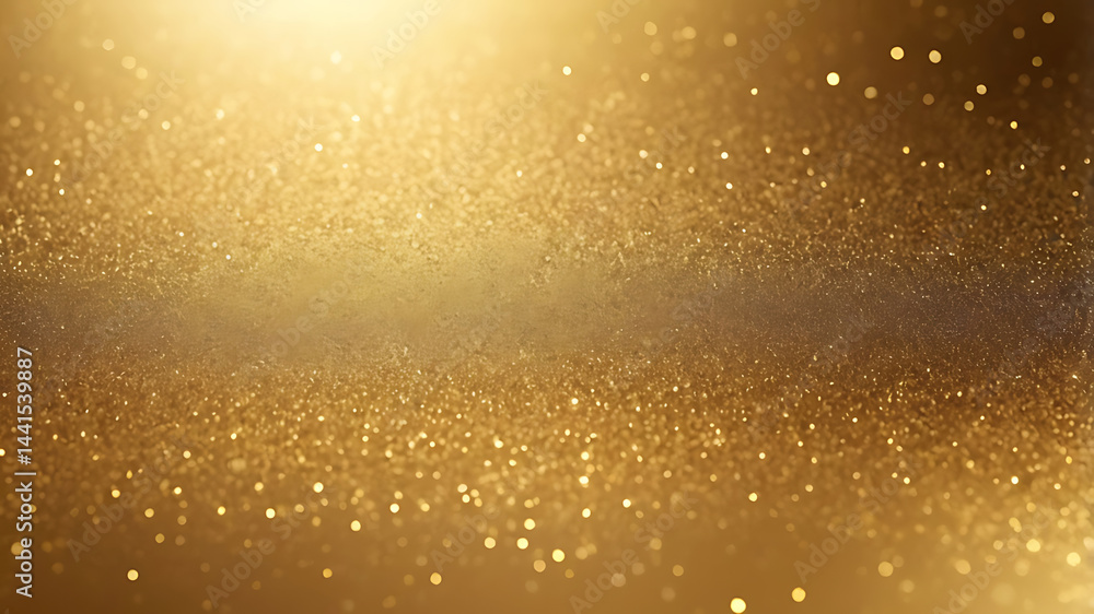 Poster golden sparkle abstract light background with shiny dust and glow texture design ai