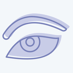 Icon Eye Area. related to Cosmetology symbol. two tone style. design editable