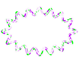ステンドグラス風吹き出し　三角形模様　細長い丸みのあるギザギザした形