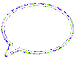 ステンドグラス風吹き出し　三角形模様　丸形