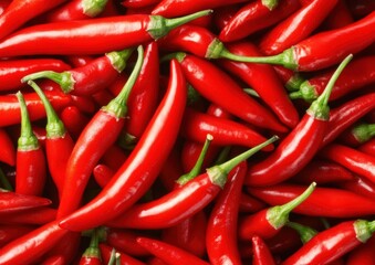 Fresh red chili peppers close up