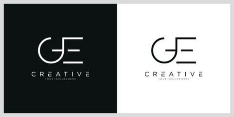 Alphabet Letters GE business logo template