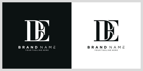 Initial DE or ED Logo Design Vector