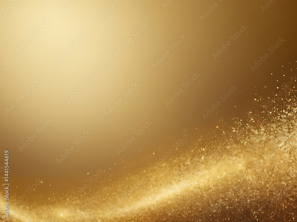 Poster golden sparkle abstract light background with shiny dust and glow texture design ai
