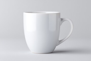 close-up of blank coffee cup or tea mug on uncluttered backdrop