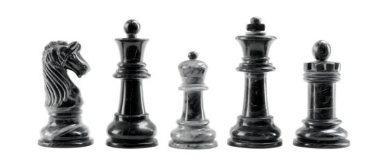 Pack of Chess Set Against Transparent Background for Game Branding, Strategy Promotion, or Educational Design Projects