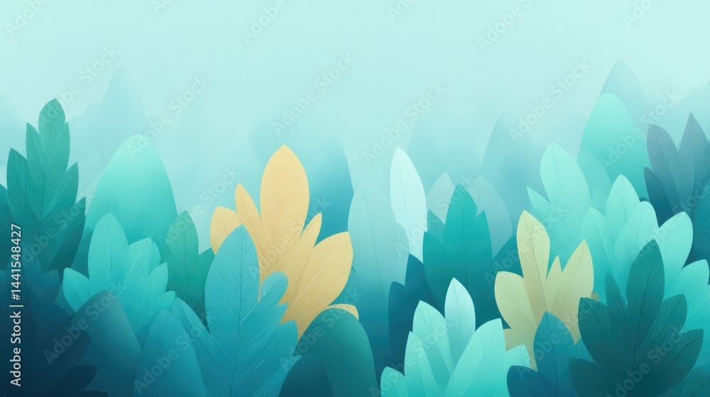 Poster create abstract design representing beauty and tranquility of natural reserves and parks highlightin